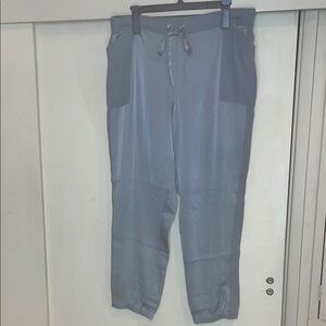 Chicos black label Gray silky jogger style Pants size 2 or large